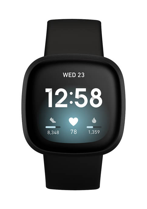 Fitbit® Versa 3 in Black with Soft Gold