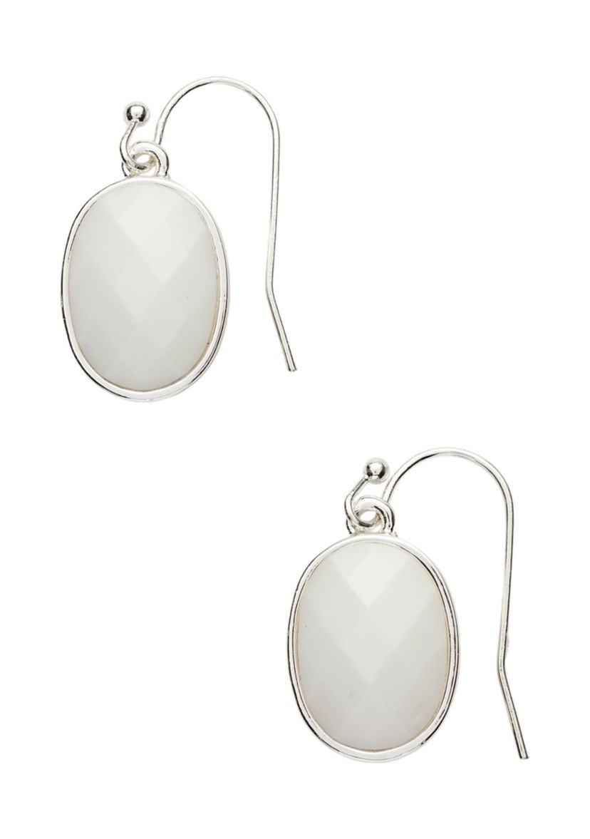 Silver Tone 24" Pearl Collar Earrings