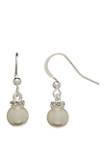 Silver Tone Drop Earrings with Pearls
