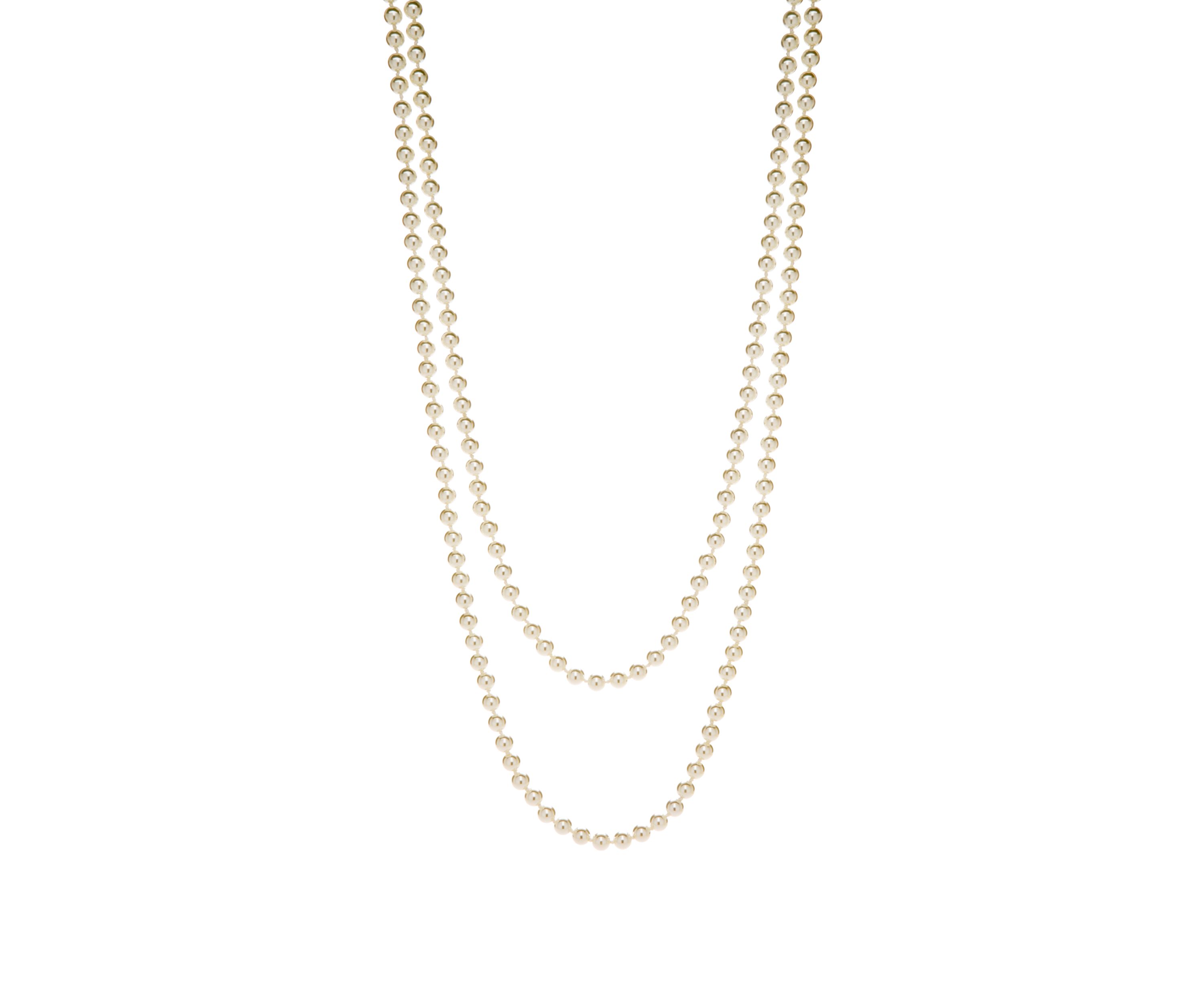 72 Inch White Pearl Necklace 