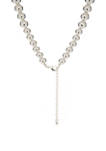 18 Inch Silver Tone Bead Gradient Necklace 