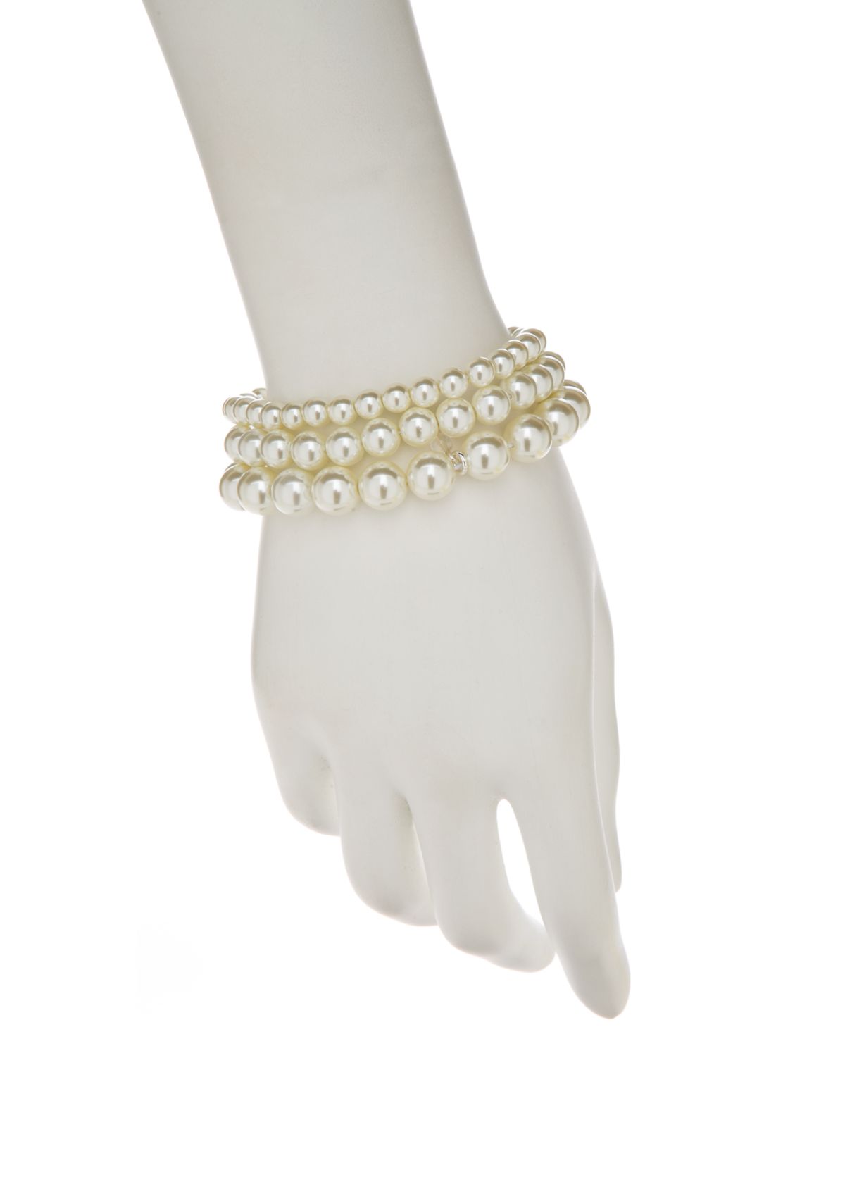  3 Row Pearl Stretch Bracelet