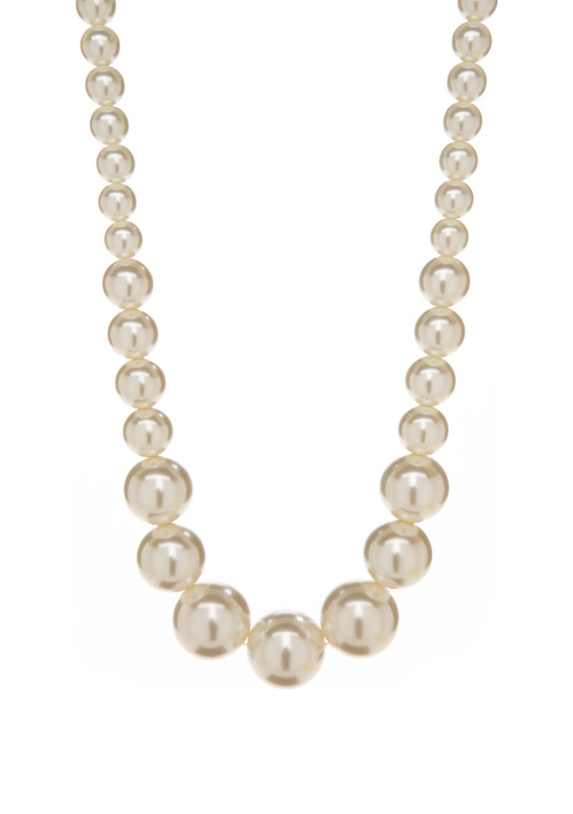  18 Inch White Pearl Strand Necklace  