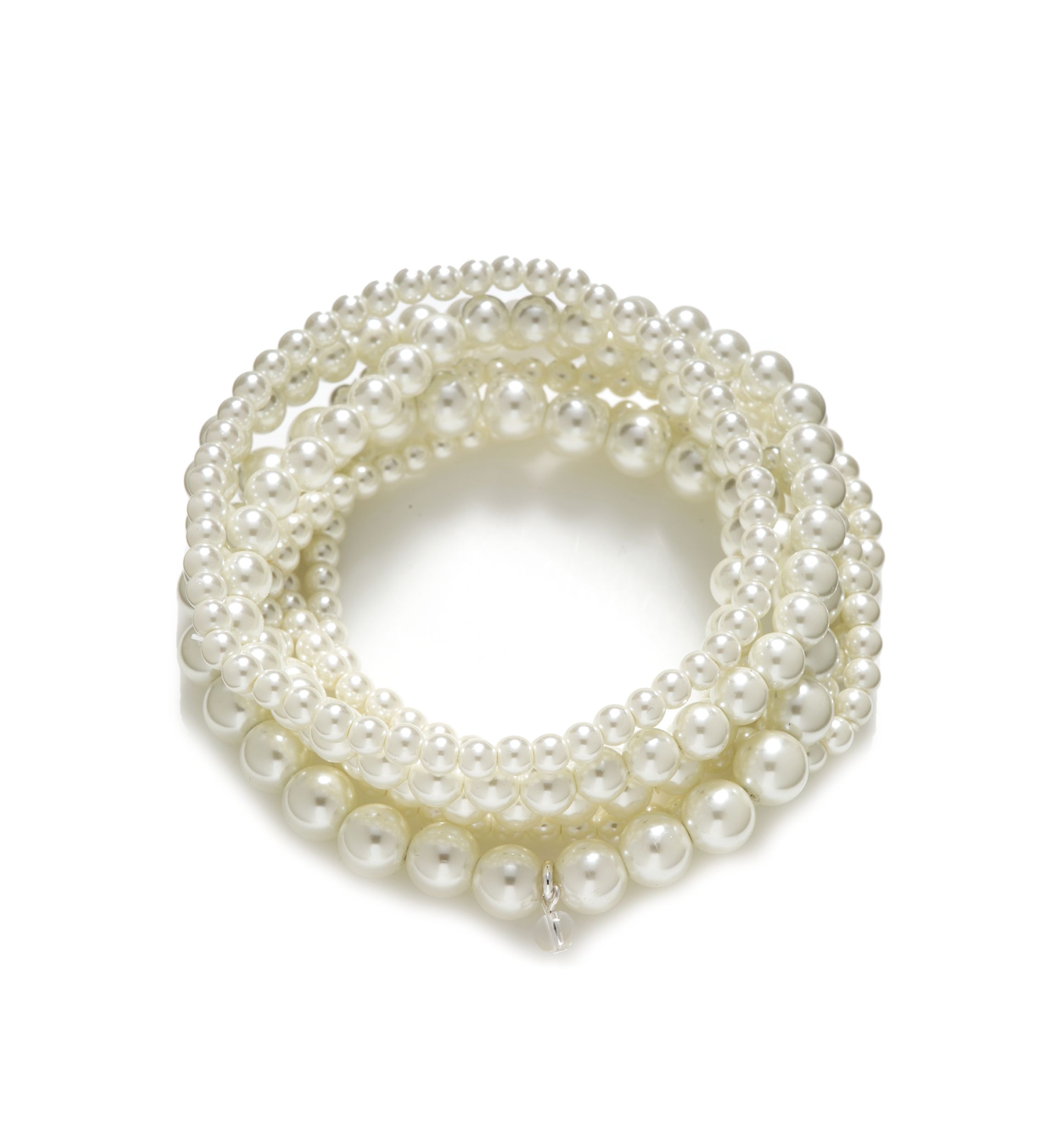 Multi Strand Pearl Stretch Bracelet 