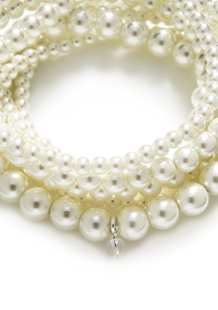 Multi Strand Pearl Stretch Bracelet 