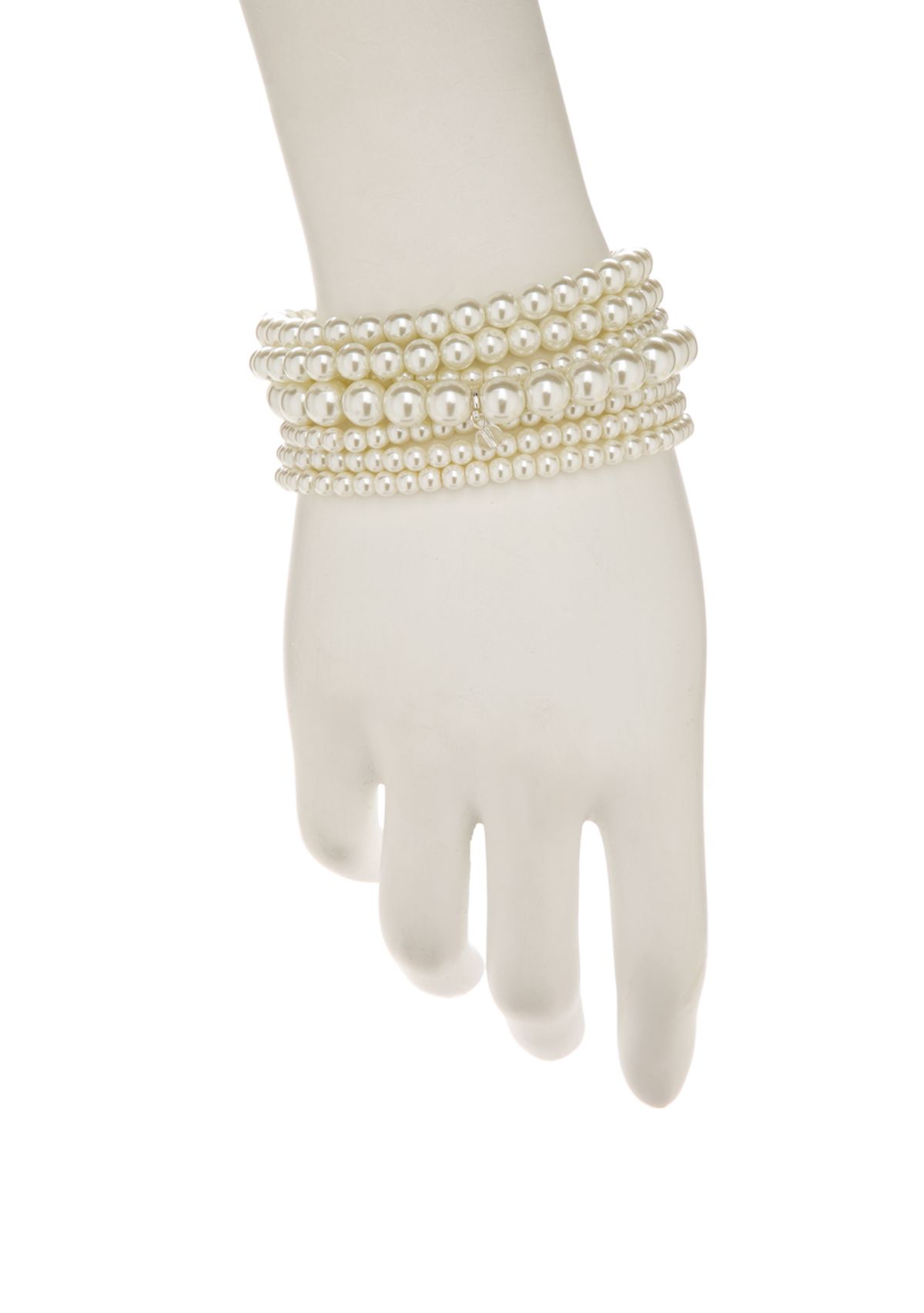 Multi Strand Pearl Stretch Bracelet 
