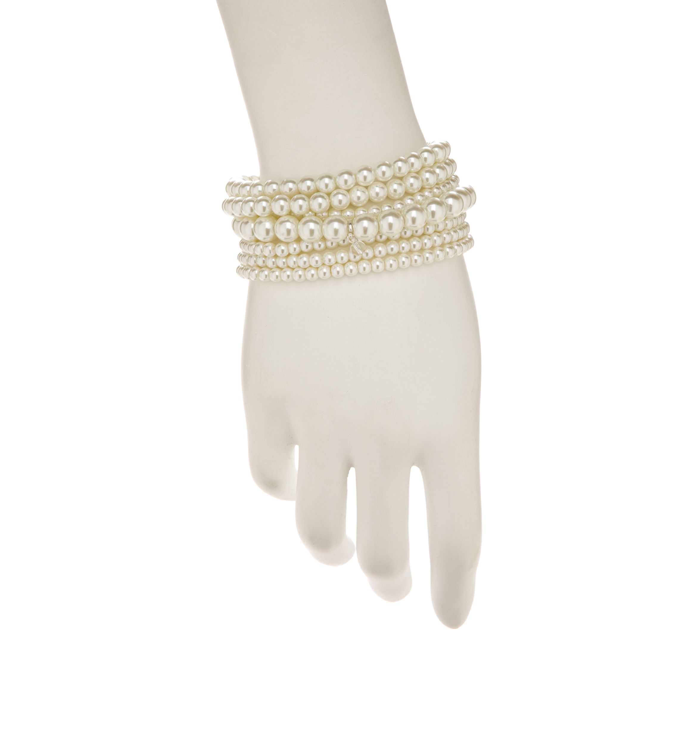 Multi Strand Pearl Stretch Bracelet 