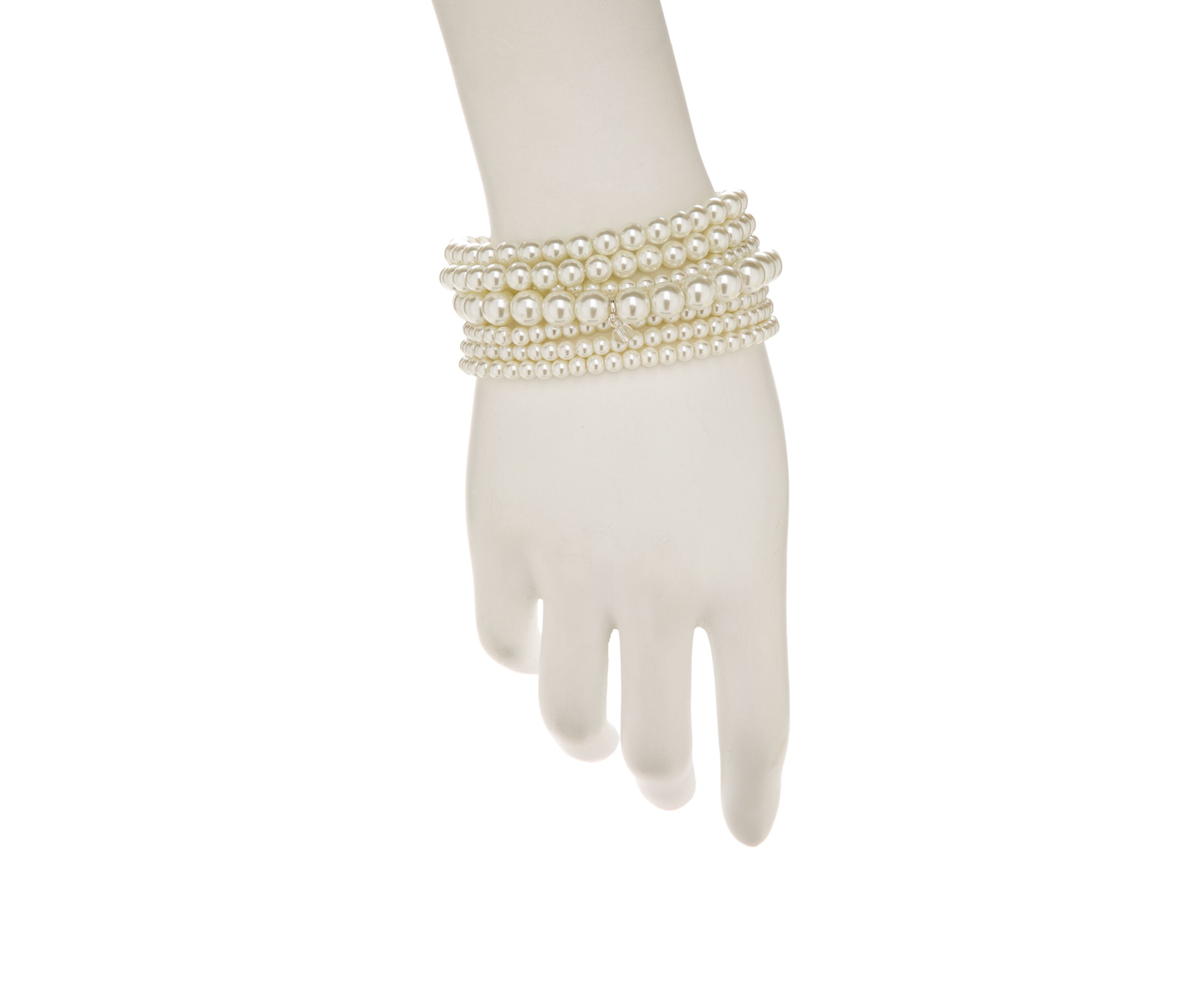 Multi Strand Pearl Stretch Bracelet 