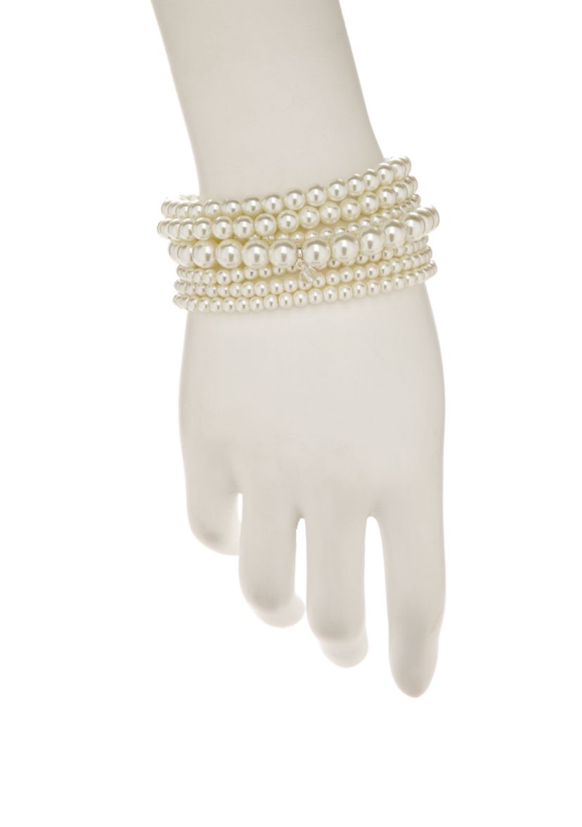 Multi Strand Pearl Stretch Bracelet 