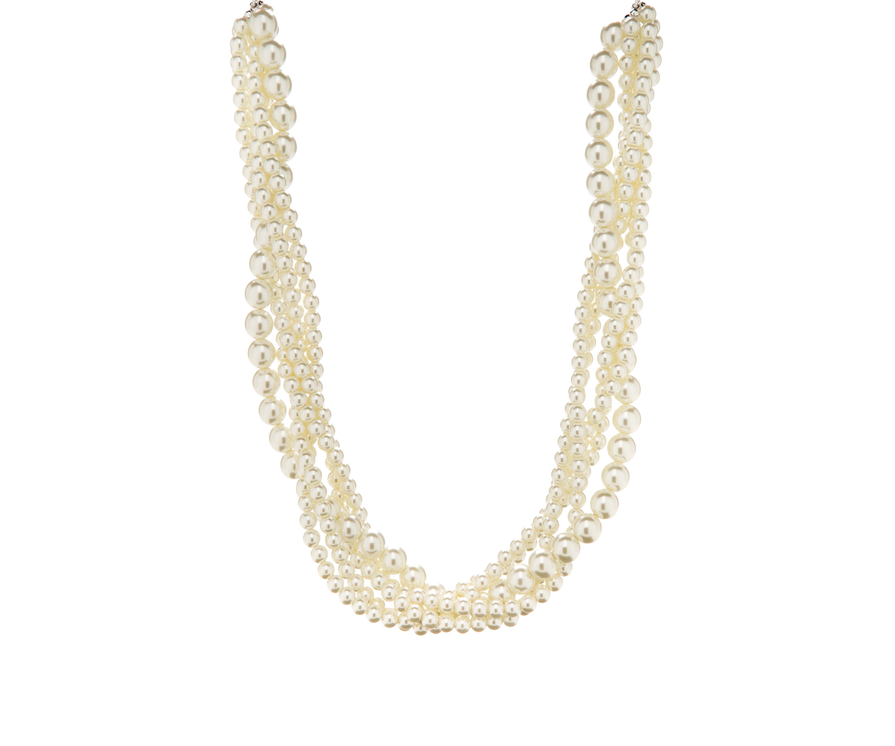 18 Inch Multi Strand Pearl Necklace 