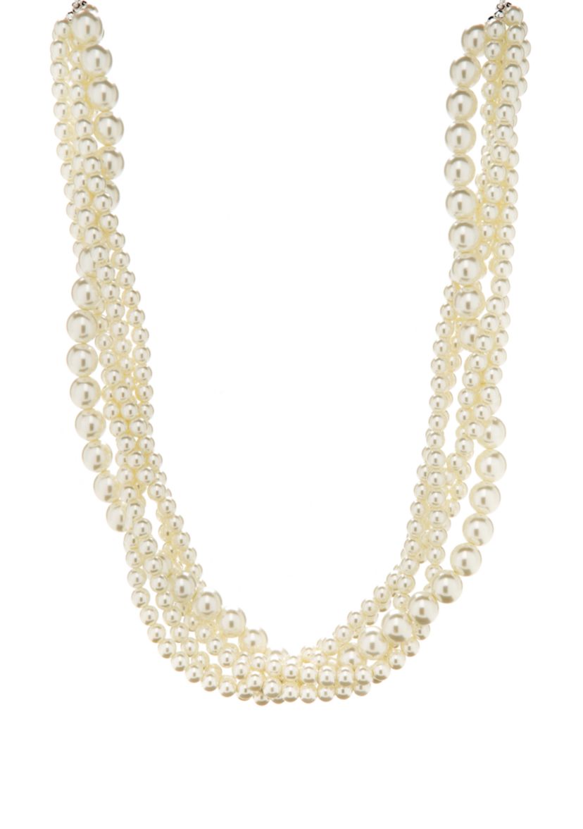 18 Inch Multi Strand Pearl Necklace 