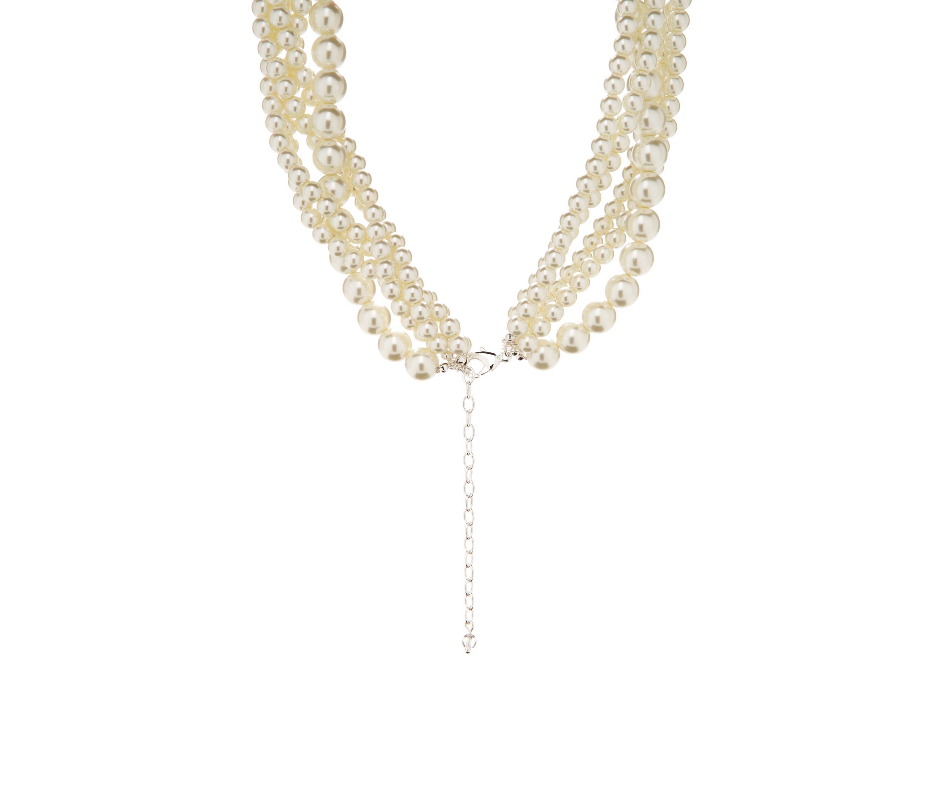18 Inch Multi Strand Pearl Necklace 