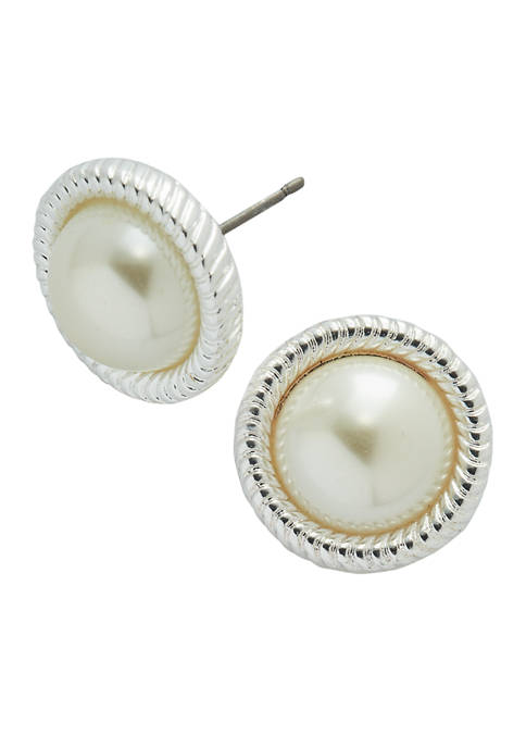 Belk Pearl Textured Stud Earrings