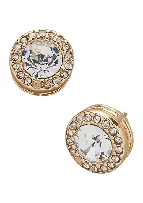 Kim Rogers® Gold Tone Crystal Halo Stud Earrings