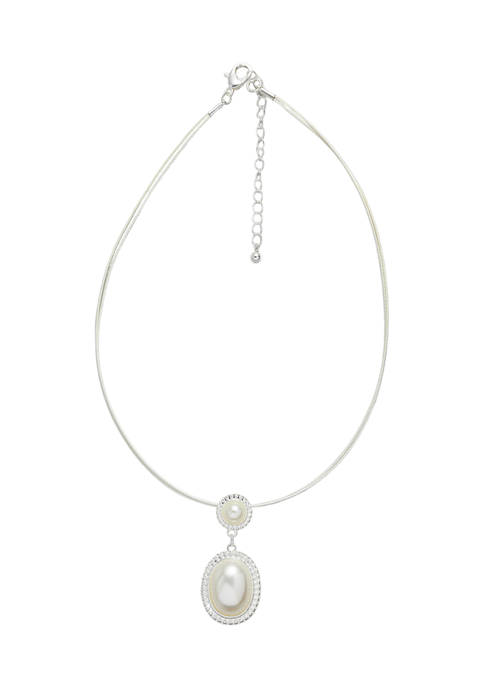 Belk Silver Tone Blanc Pearl Coil Necklace