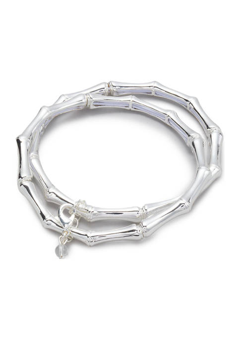 Silver Tone Stretch Set Bracelet Set