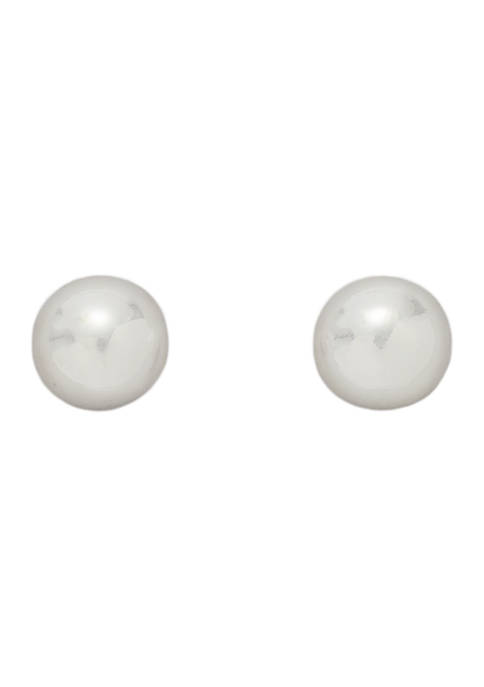 Silver Tone 8 Millimeter Post Ball Earrings