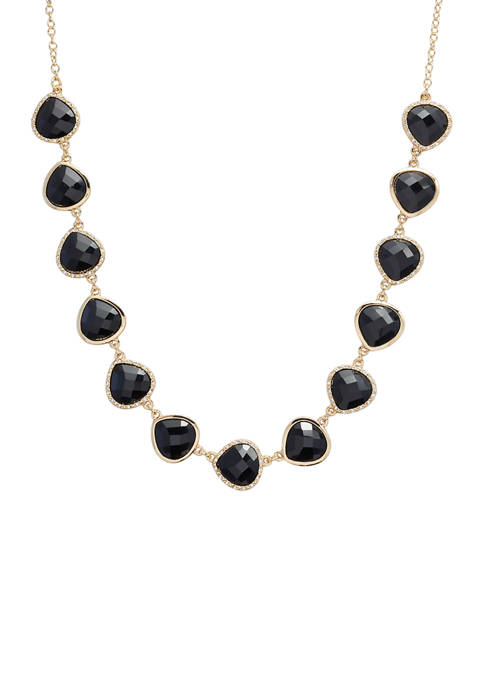 Kim Rogers® Gold Tone Jet Crystal Collar Necklace