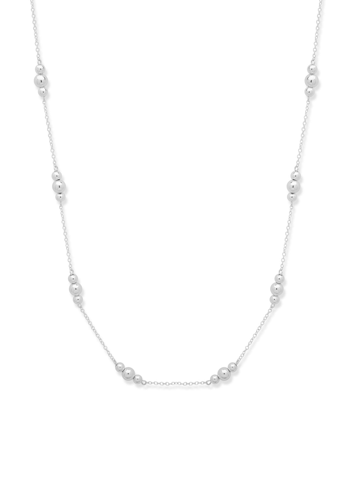 32 inch Silver Tone Illusion Strand Necklace