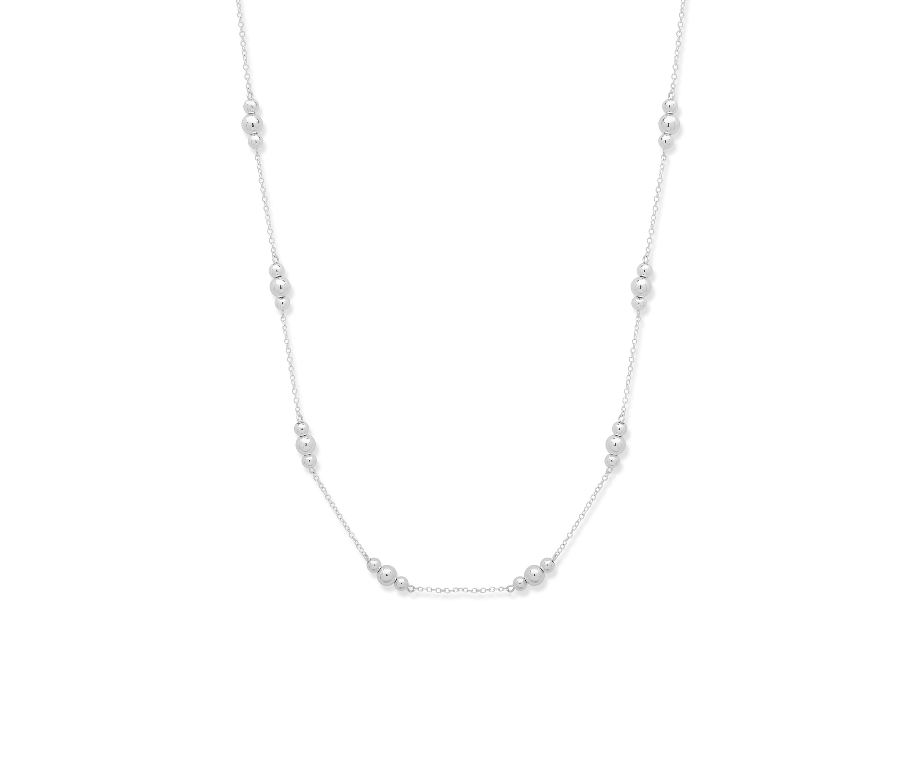 32 inch Silver Tone Illusion Strand Necklace