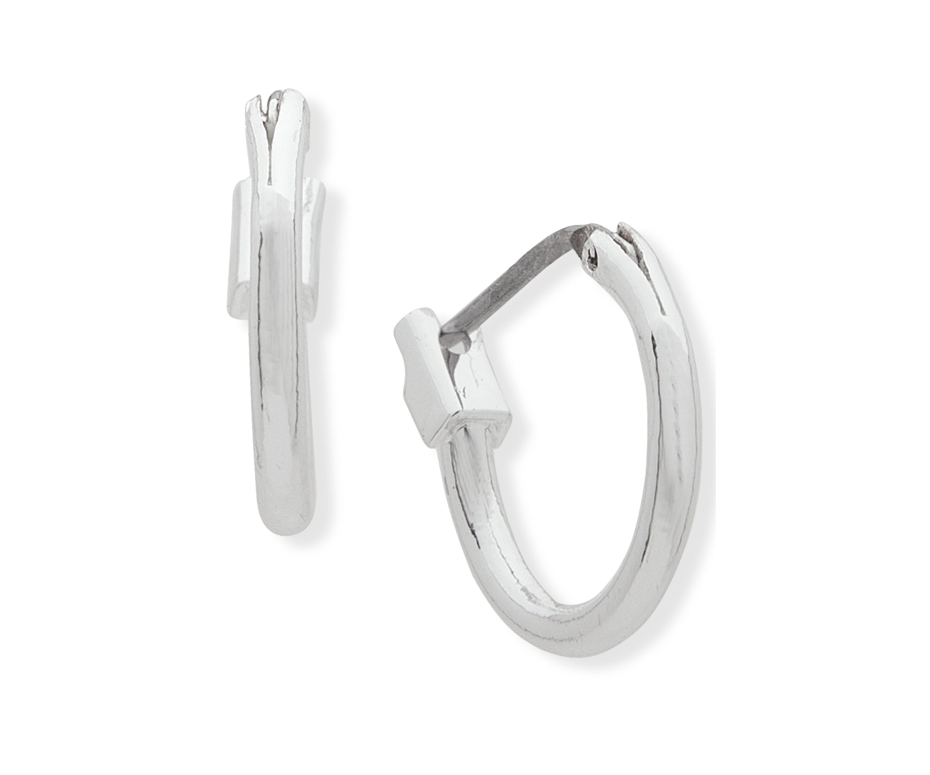 Silver-Tone Dainty Clicktop Hoop Earrings