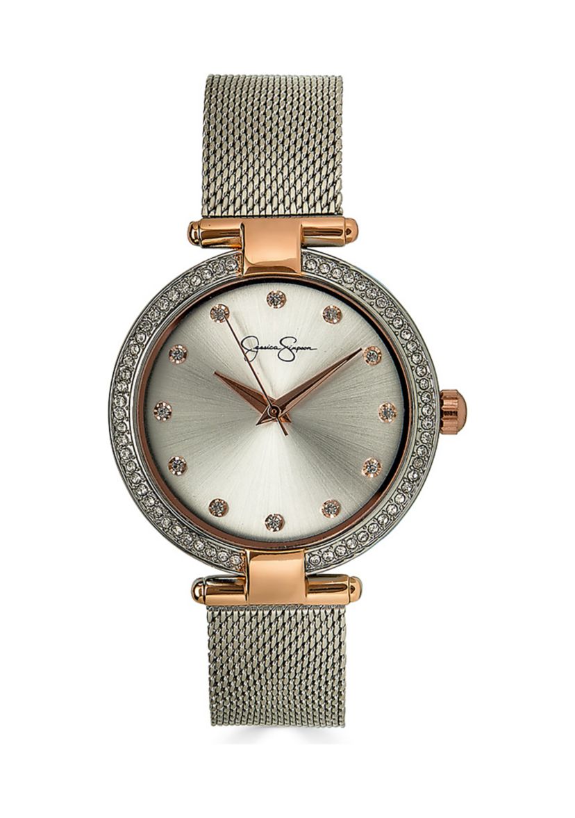 Silver Tone Adjustable Mesh Watch