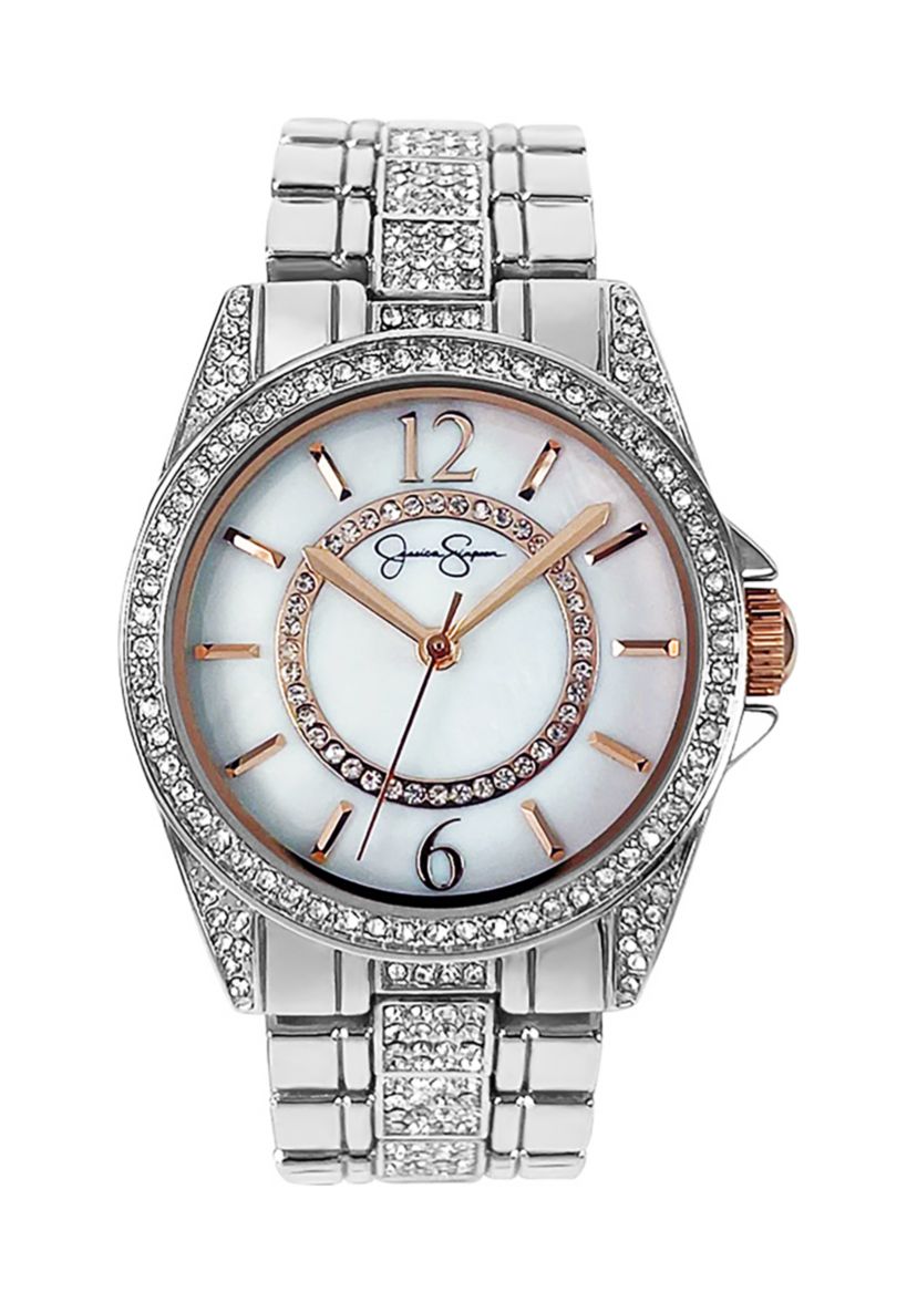 Genuine Mother Of Pearl Crystal Bracelet Watch