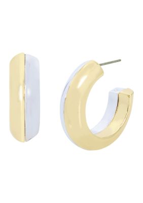 Robert Lee Morris Soho Two Tone Hoop Earrings