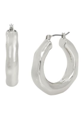 Robert Lee Morris Soho Sculpted Hoop Earrings, Silver