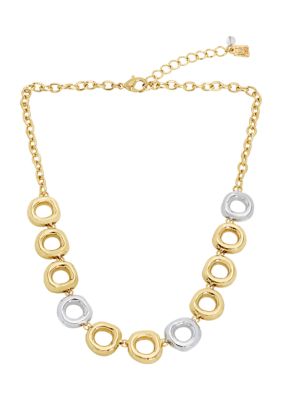 Robert Lee Morris Soho Open Circle Bib Necklace, 17 in