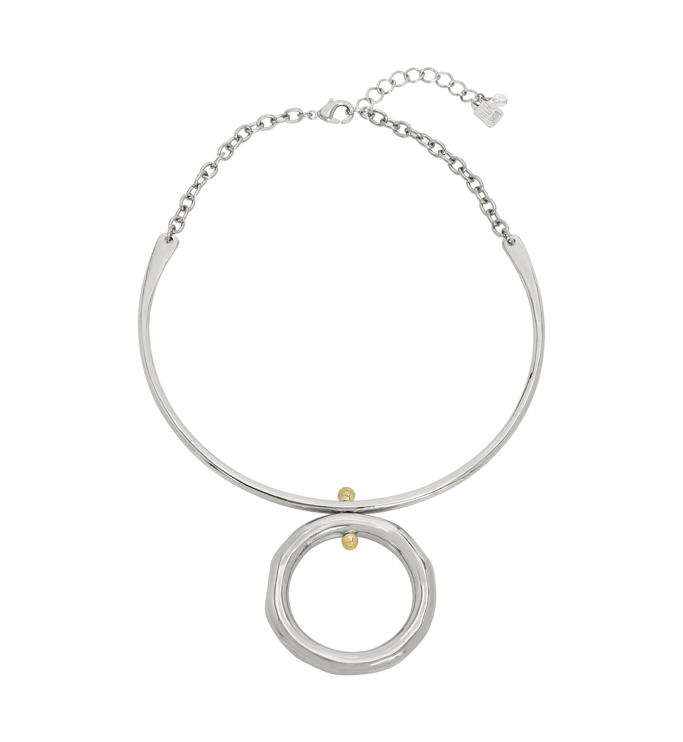 Open Circle Pendant Wire Necklace