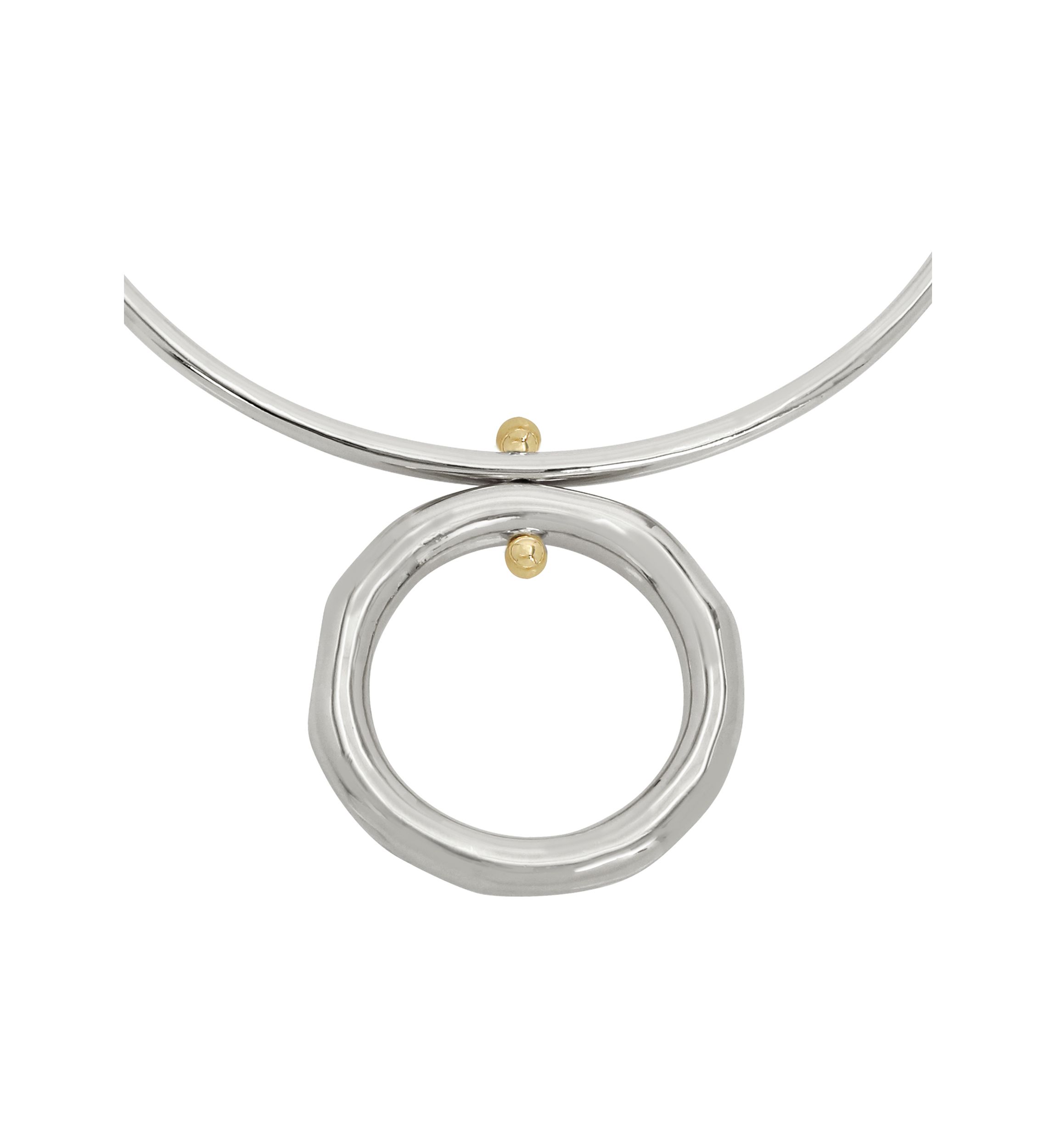 Open Circle Pendant Wire Necklace