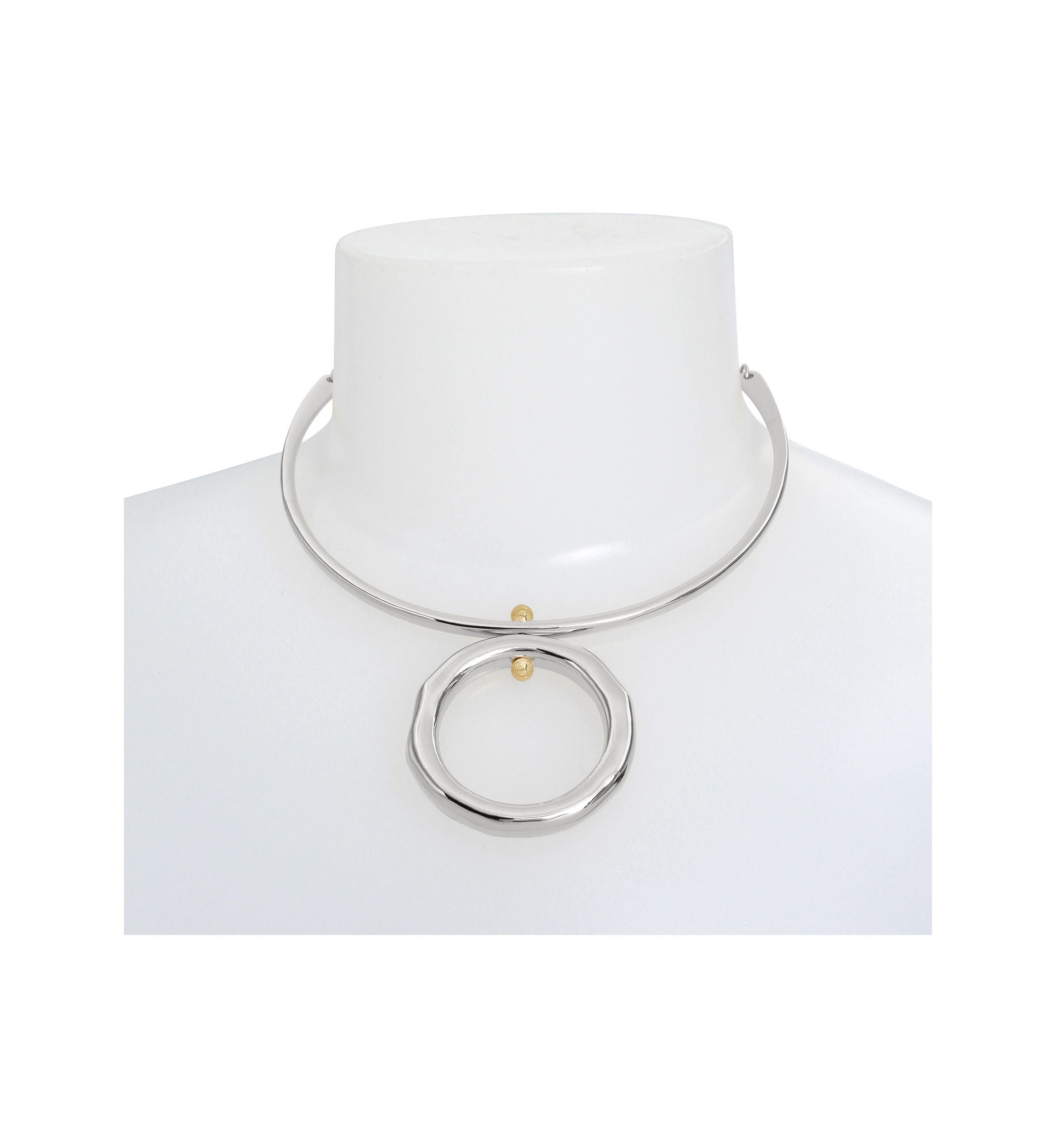 Open Circle Pendant Wire Necklace