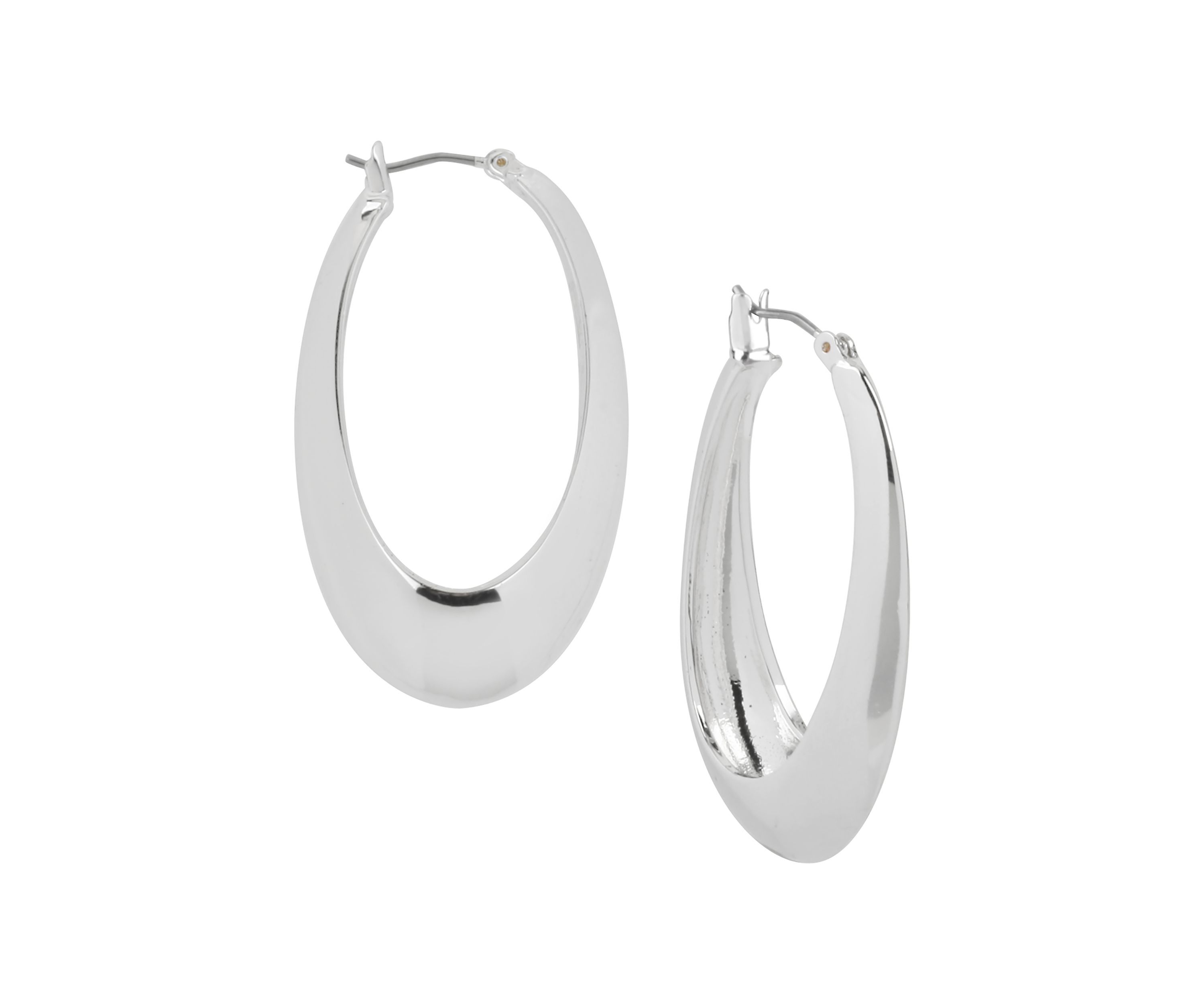 Sculptural Oval Hoop Earrings