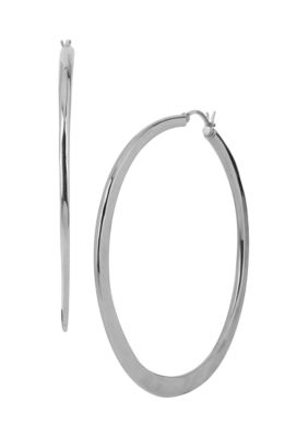Robert Lee Morris Soho Large Hammered Hoop Earrings, Silver