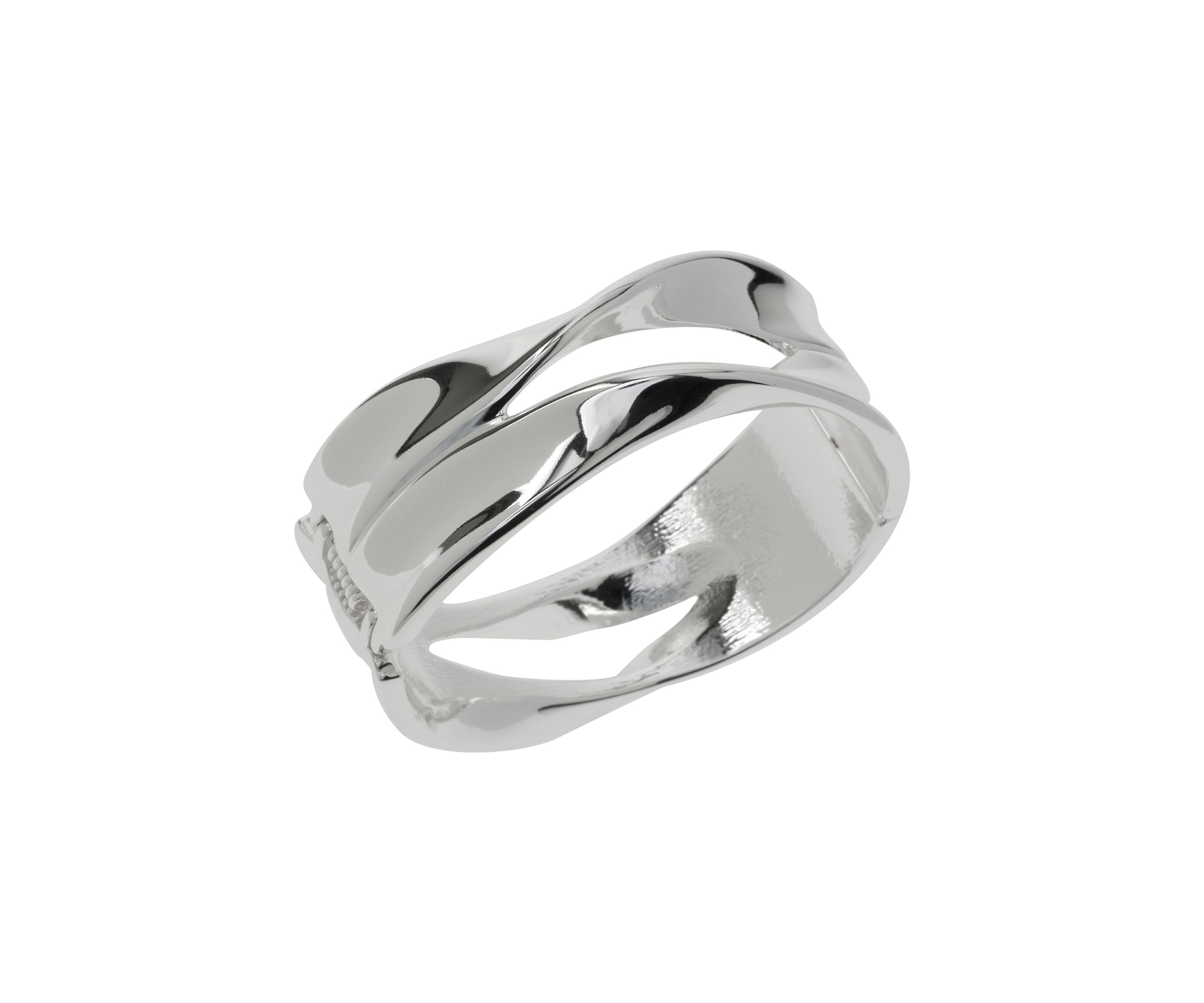 Sculptural Cut-Out Hinged Bangle Bracelet