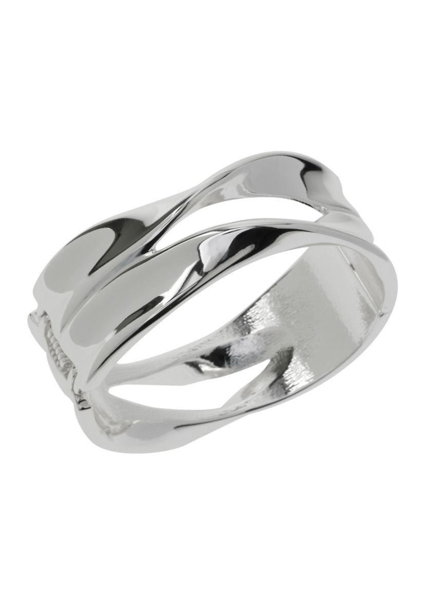 Sculptural Cut-Out Hinged Bangle Bracelet