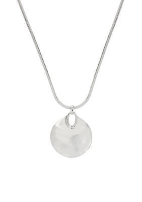 Robert Lee Morris Soho Sculptural Circle Pendant Necklace, Silver