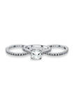 Sterling Silver 2.42 ct. t.w. Cubic Zirconia Engagement Ring with Wedding Band