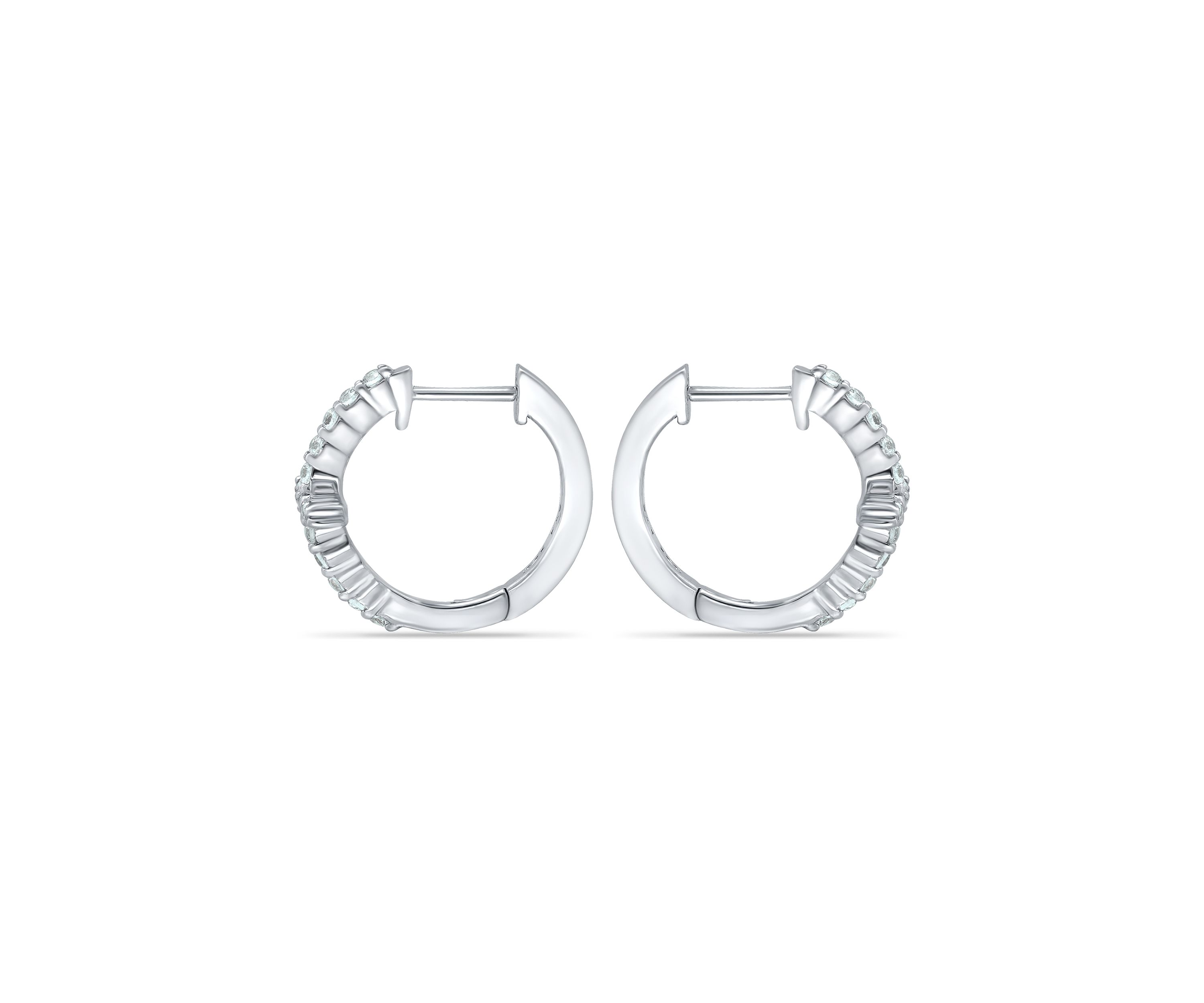 Sterling Silver Pavé Cubic Zirconia Cross Huggie Hoop Earrings