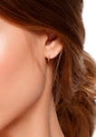 Sterling Silver CZ Pavé Inside-Outside Click Top 18mm Hoop Earrings