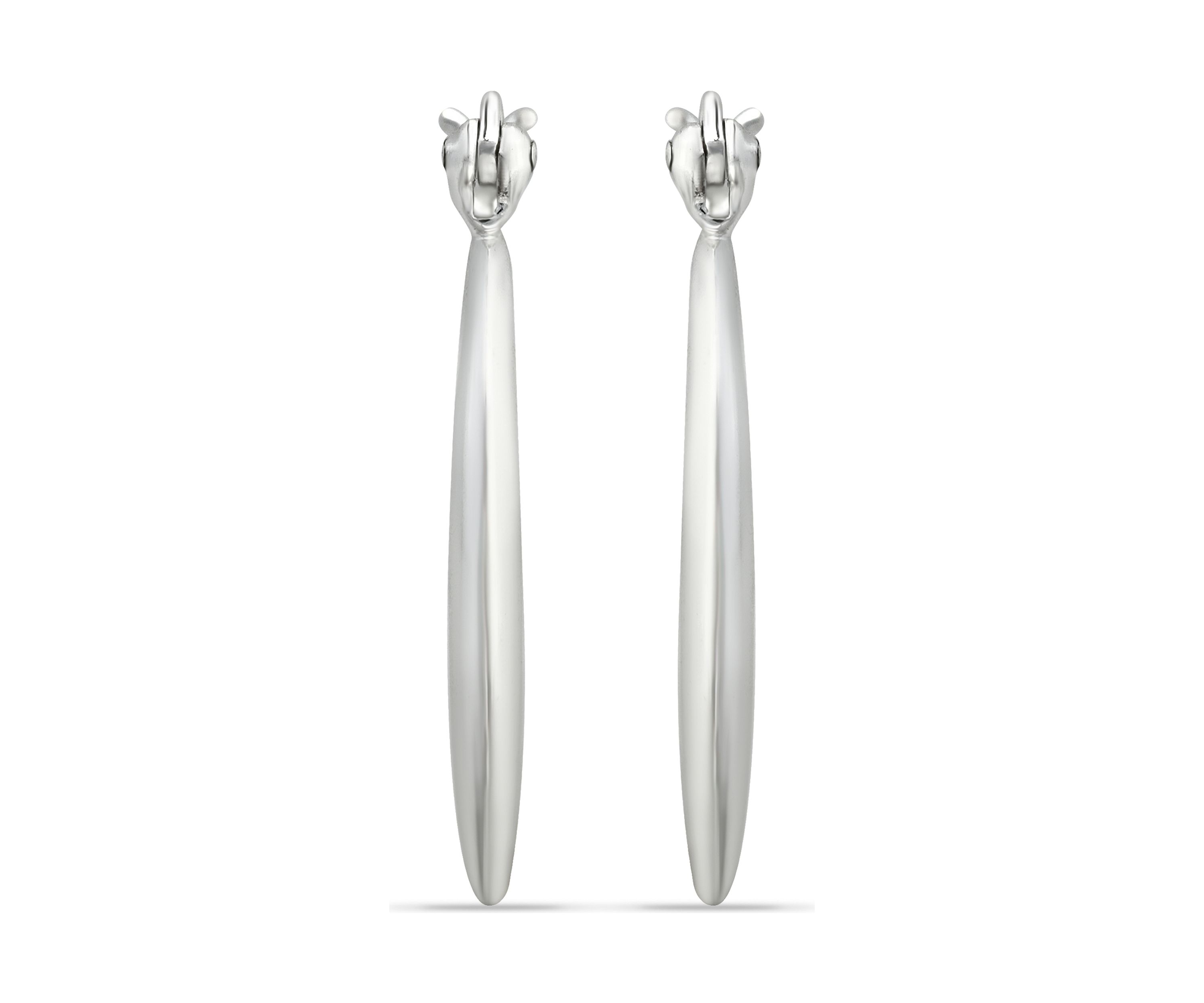 Sterling Silver Graduated Polished Click Top Hoop Earrings