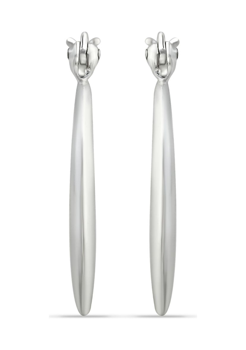 Sterling Silver Graduated Polished Click Top Hoop Earrings