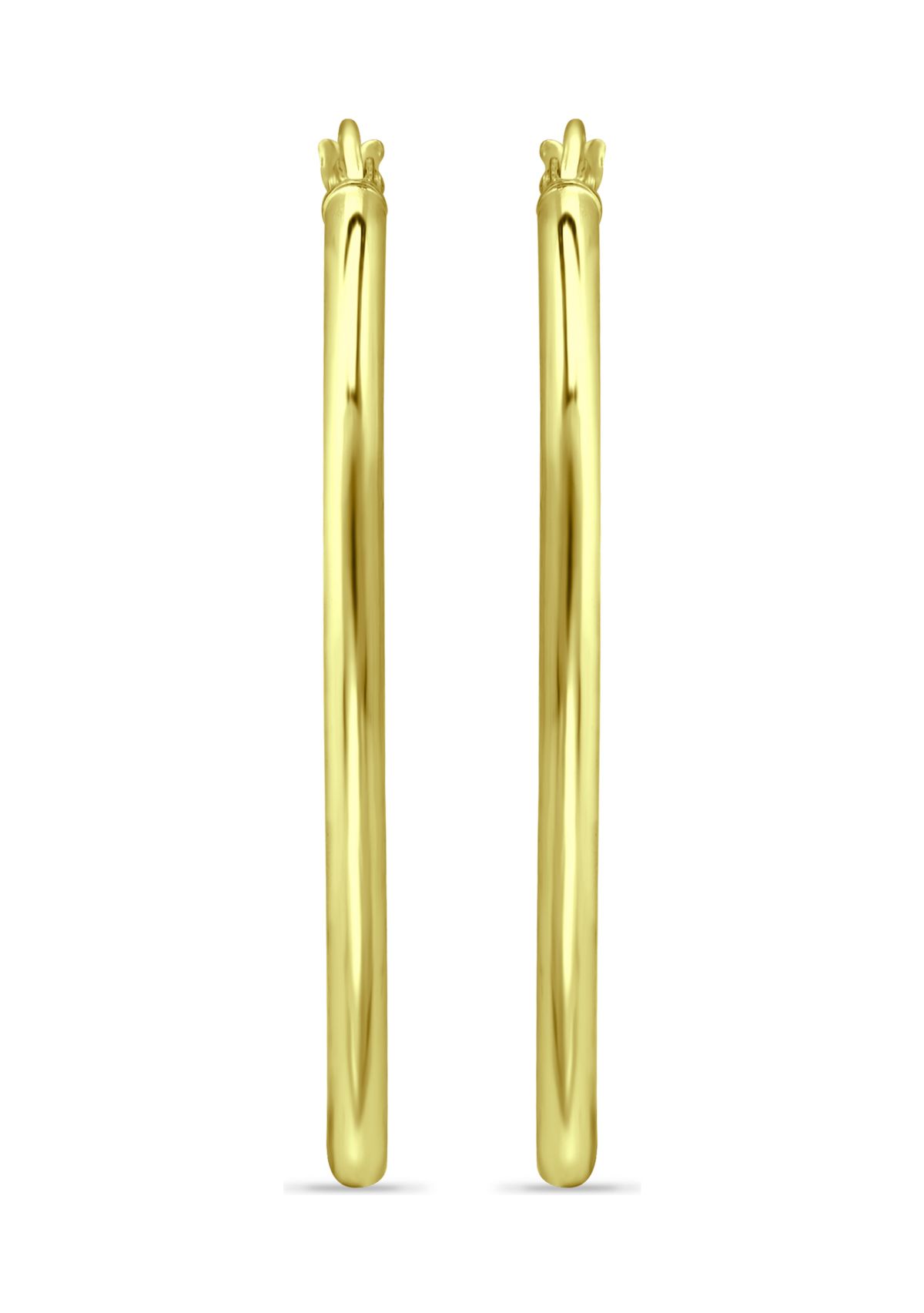 18k Gold over Silver Polished Oval Hoop Earrings