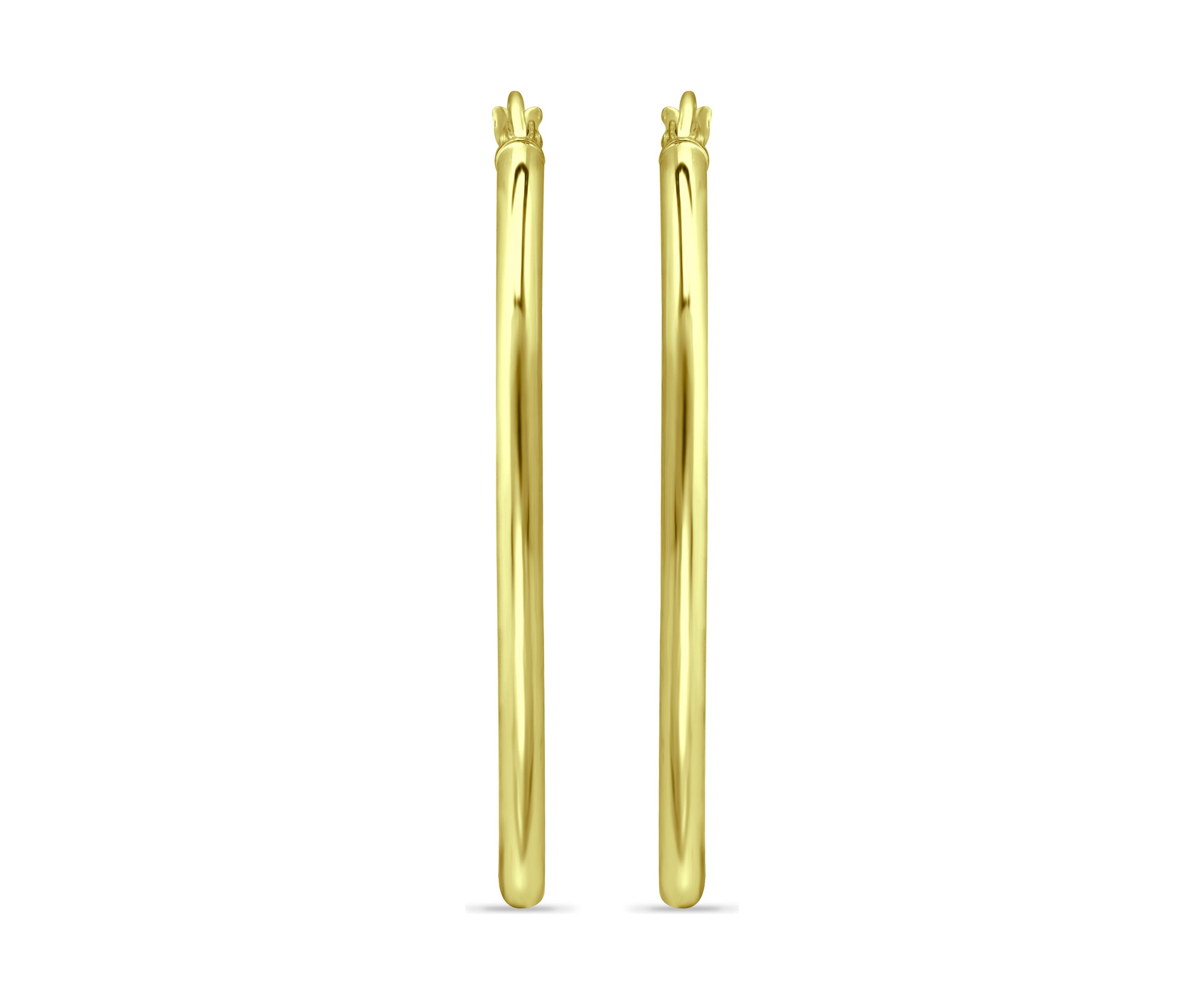 18k Gold over Silver Polished Oval Hoop Earrings