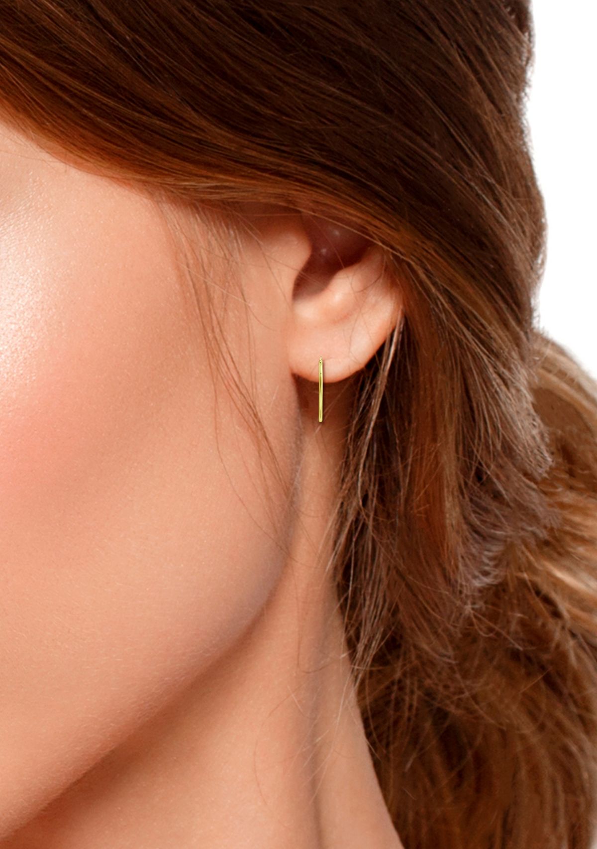 18k Gold over Silver Polished Oval Hoop Earrings
