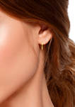 18K Gold over Silver Polished Twist Click Top Hoop Earrings