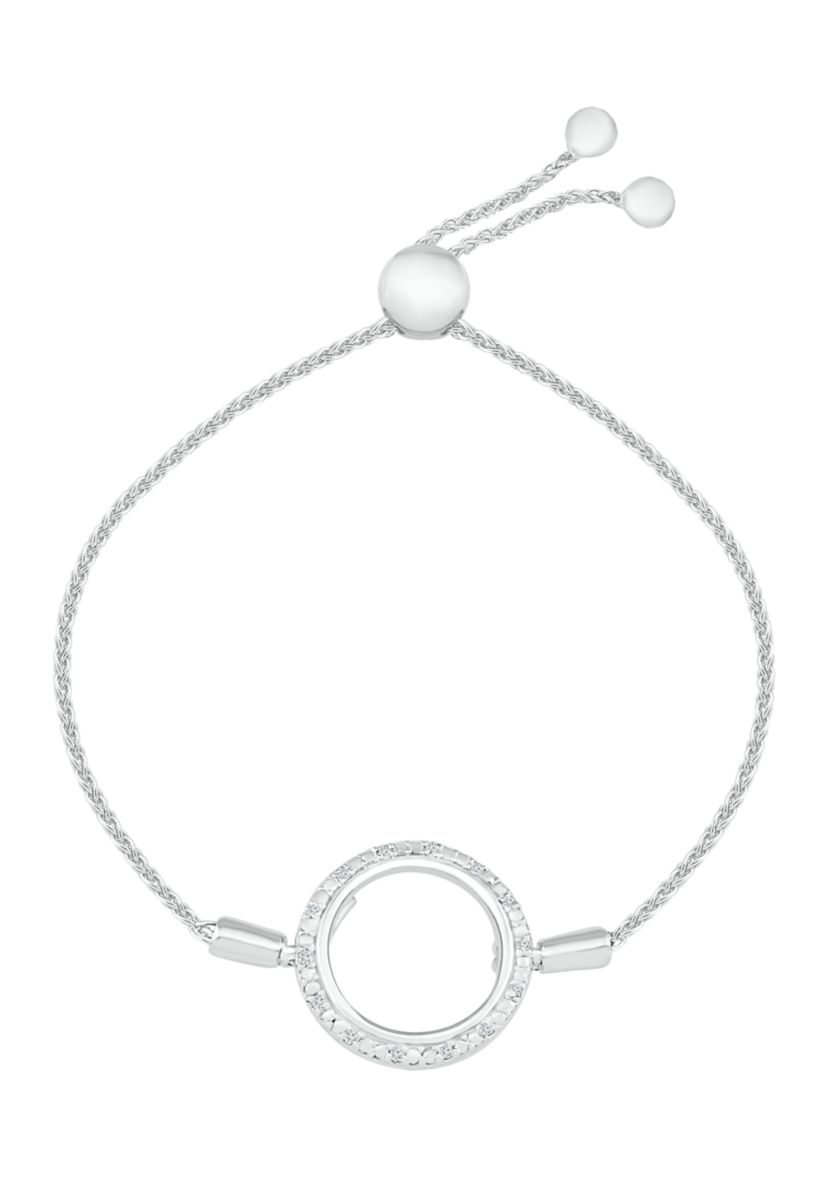 1/10 ct. t.w. Diamond Sterling Silver Fashion Bolo Bracelet