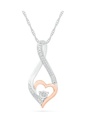 7Continents 1/10 Ct. T.w. Diamond 10K Rose Gold And Sterling Silver Fashion Pendant Necklace