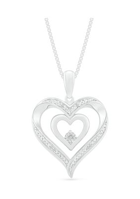 7Continents 1/10 Ct. T.w. Diamond Sterling Silver Heart Pendant Necklace
